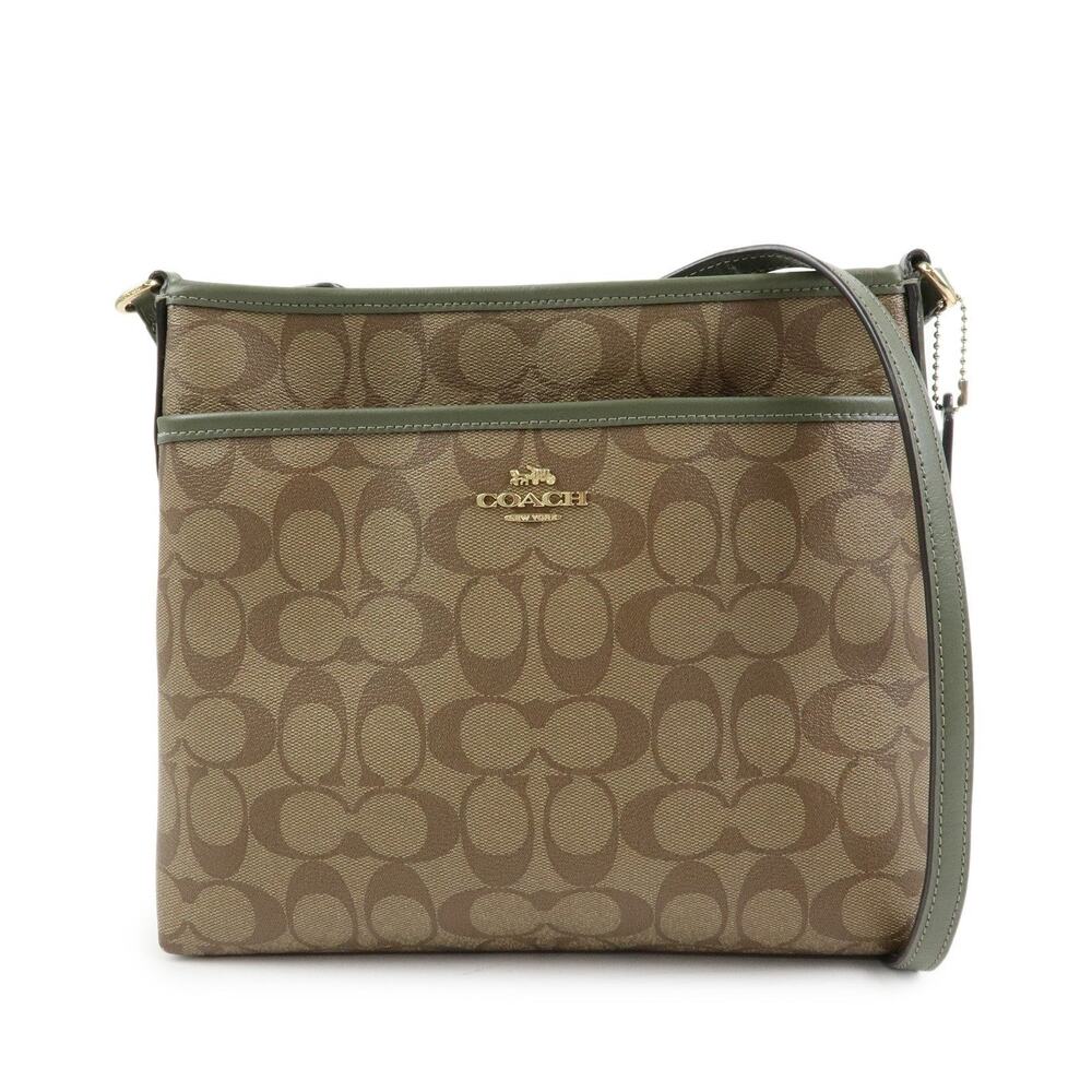 Coach Signature Coated Canvas Crossbody Bag Brown
